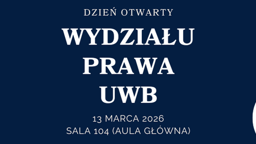 dzień otwarty na wydziale prawa, grafika informacyjna