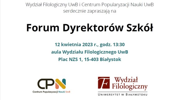 zaproszenie na forum dyrektorów szkół