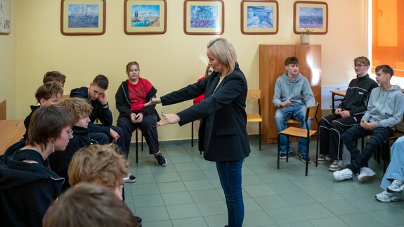 akcja Studiuj z UwB w ZSHE w B-stoku, zajęcia skierowane do uczniów, prowadzone przez kadrę uniwersytecką.
