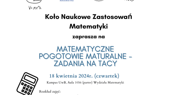 zaproszenie na zajęcia z matematyki skierowane do maturzystów
